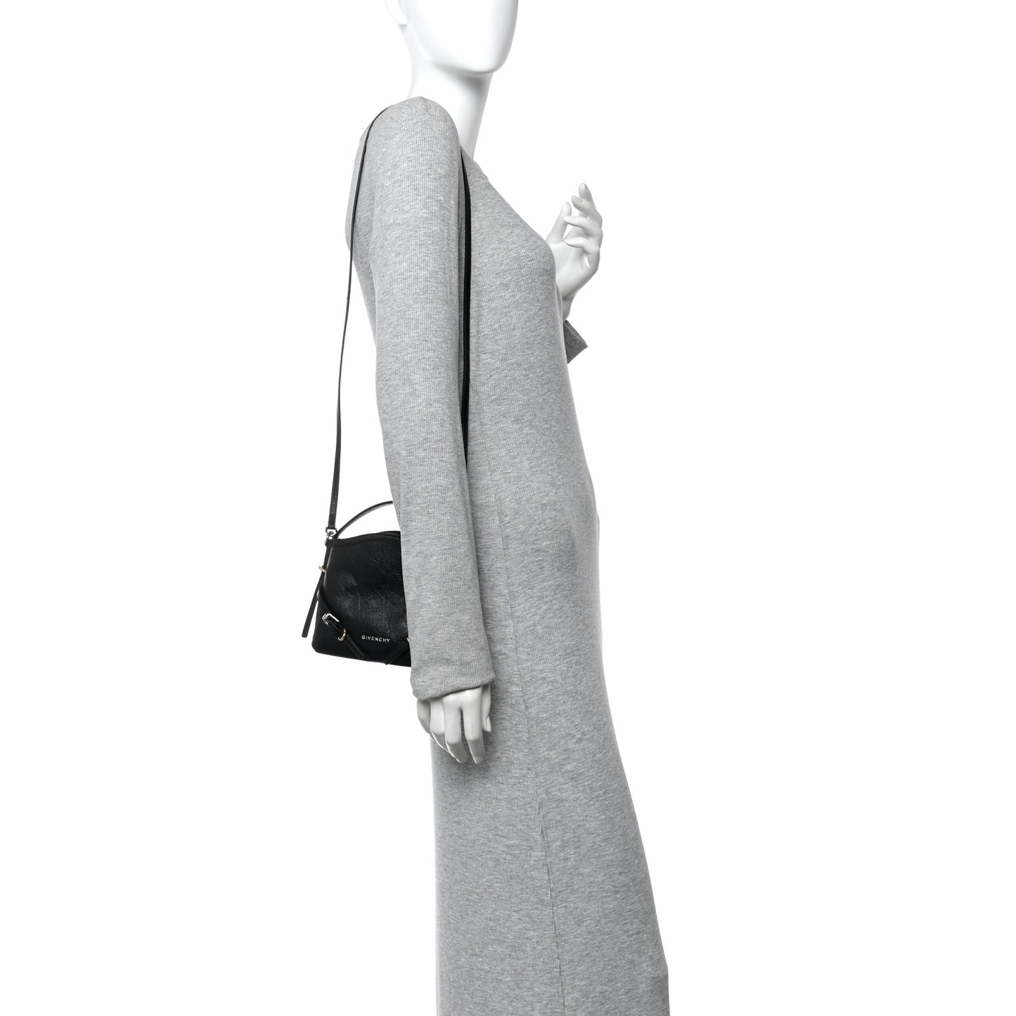 Tumbled Calfskin Nano Voyou Bag Black