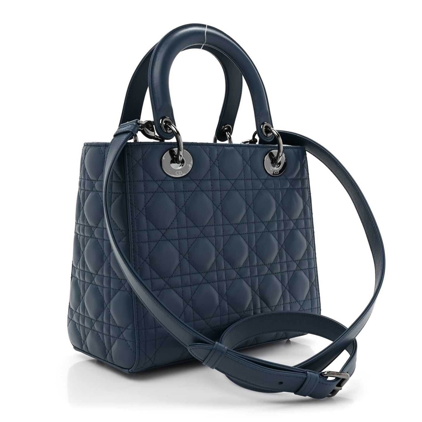 Lambskin Cannage Medium Lady Dior Blue