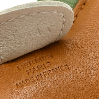 Hermes Milo Lambskin Grigri Rodeo Horse Bag Charm PM Sesame Vert Criquet Craie 3 of 4