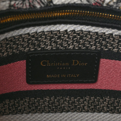 Christian Dior Canvas Embroidered Medium Butterfly Around The World Lady D-Lite White Pastel Pink 6 of 9