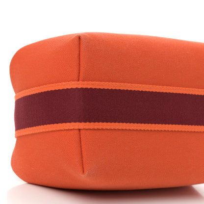 Hermes Canvas Small Bride-A-Brac Pouch Orange Burgundy 8 of 9