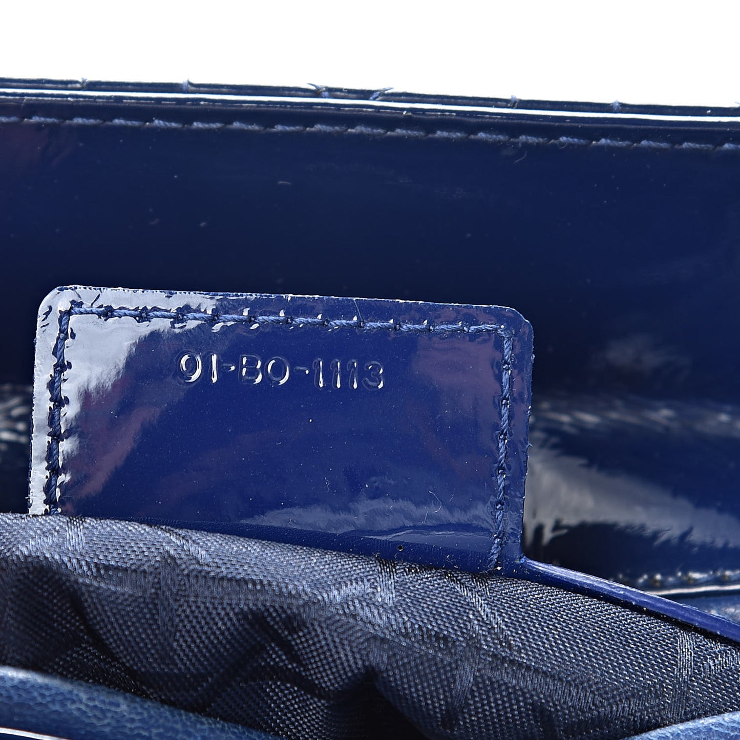 Patent Cannage Medium Lady Dior Blue