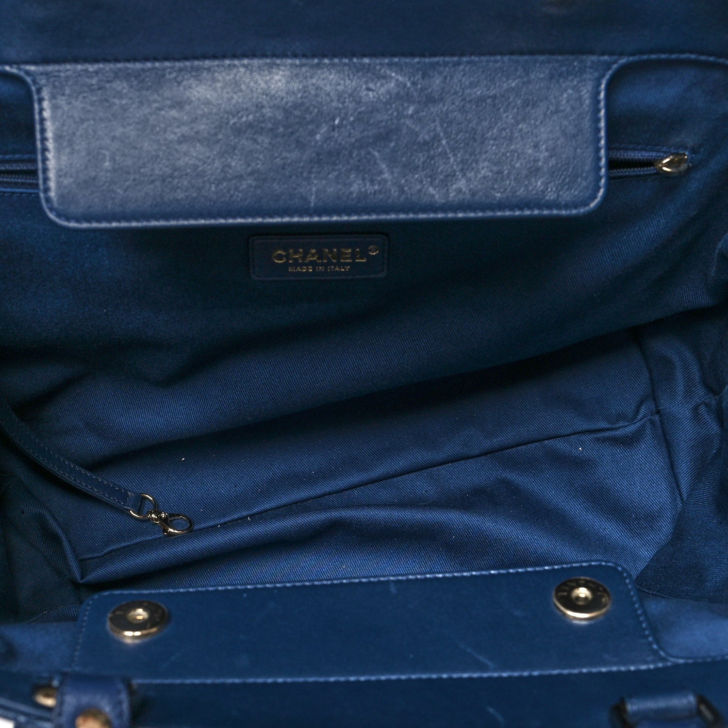 Chanel Sheepskin Caviar Quilted Large Shopping Tote Navy 5 of 11