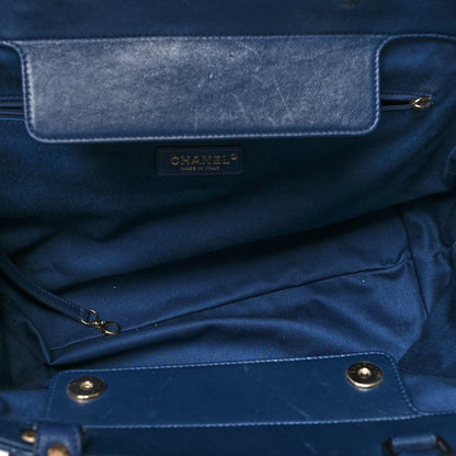 Chanel Sheepskin Caviar Quilted Large Shopping Tote Navy 5 of 11
