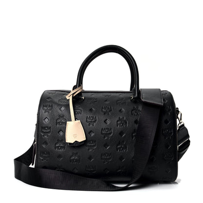 MCM Calfskin Ottomar Monogram Essential Boston Bag Black 1 of 4