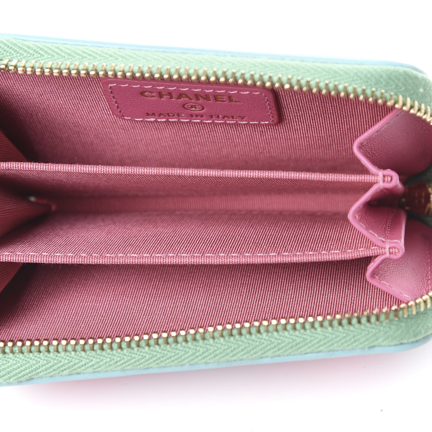 Chanel Caviar Quilted Filigree Coin Purse Pink Green Blue 4 of 6