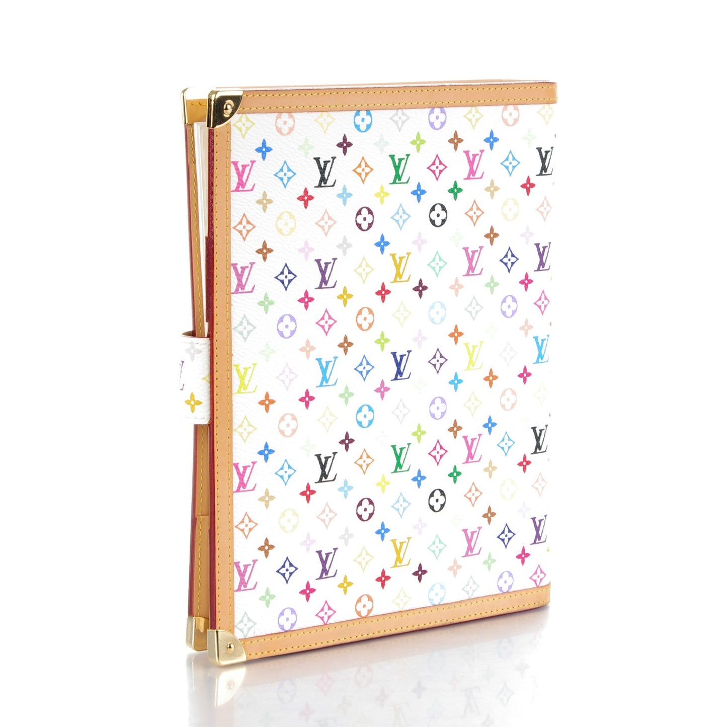 Monogram Multicolor Large Ring Agenda Cover White