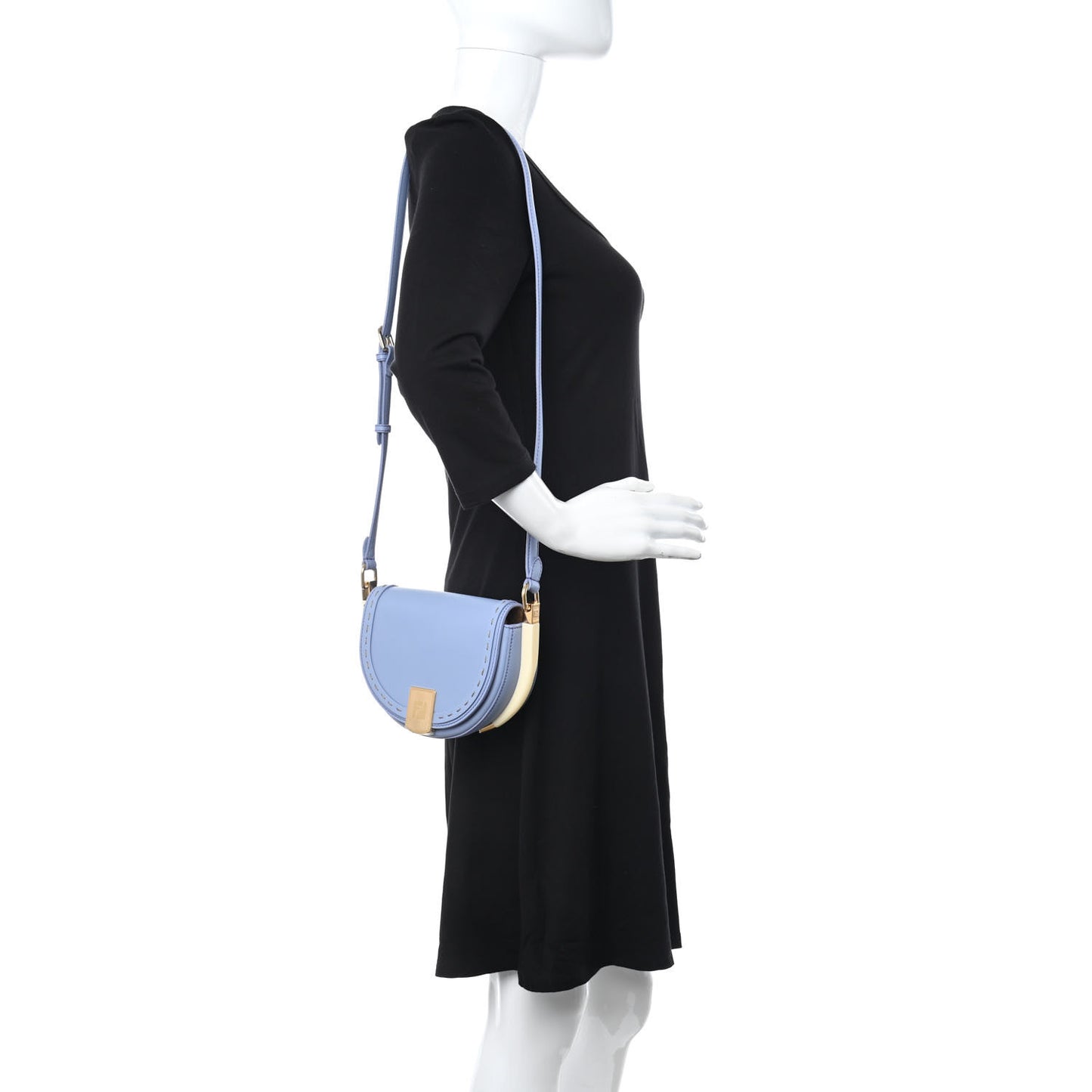 Vitello King Plexiglass Moonlight Shoulder Bag Azzurro Sky
