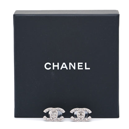 Chanel Crystal Pearl CC Earrings Silver 6 of 6
