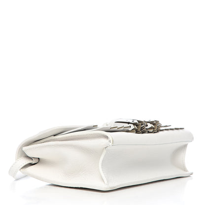 Burberry Grainy Calfskin Broguing Tassel Small Macken Crossbody Bag Chalk White 4 of 11