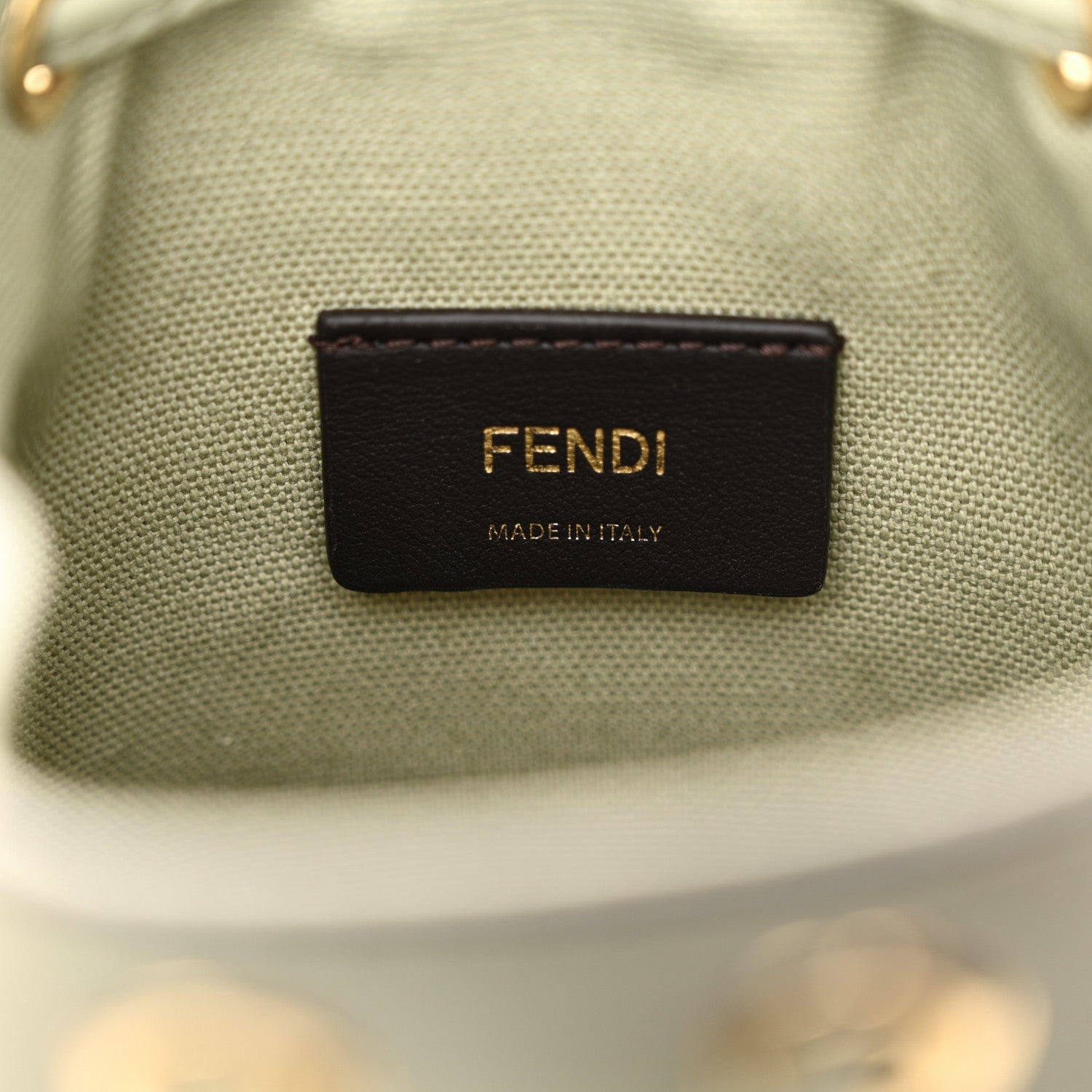 Fendi Canvas Nappa F is Fendi FF Embroidered Mini Mon Tresor Bucket Bag Grezzo White Nuvola 6 of 10