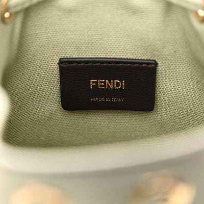 Fendi Canvas Nappa F is Fendi FF Embroidered Mini Mon Tresor Bucket Bag Grezzo White Nuvola 6 of 10