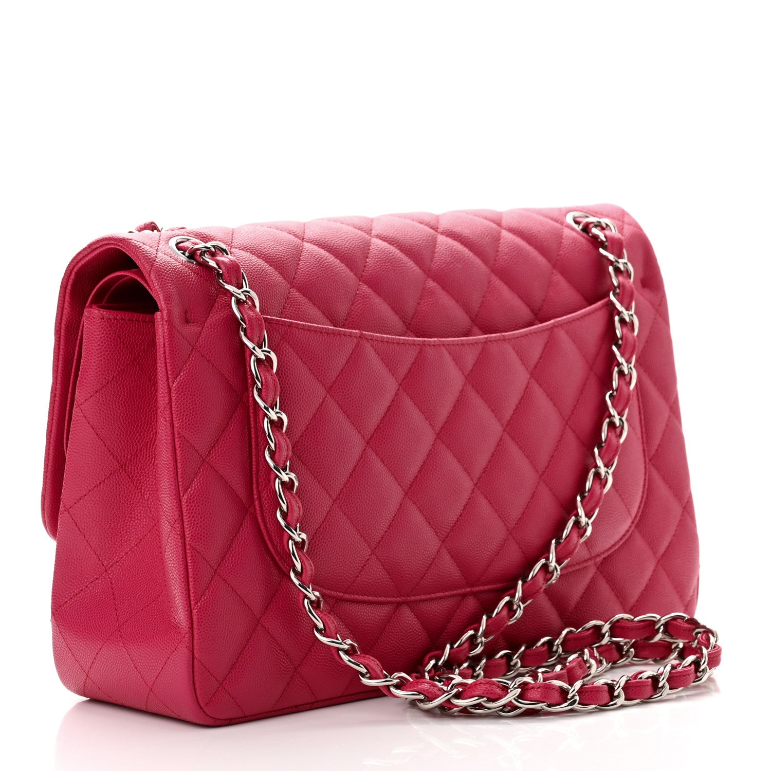 Chanel Caviar Quilted Jumbo Double Flap Dark Pink 3 of 9