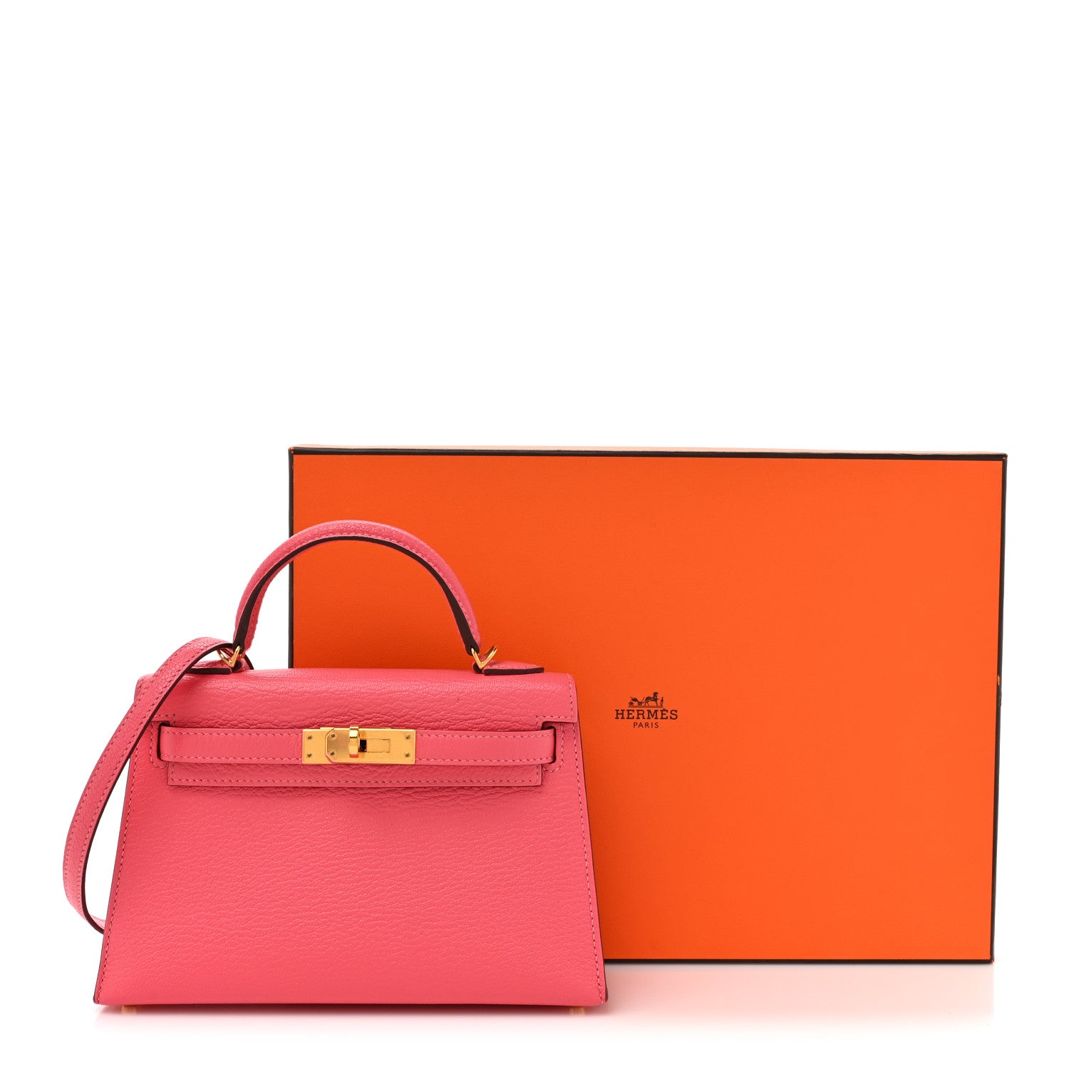 Hermes Chevre Mysore Mini Kelly Sellier 20 Rose Lipstick 17 of 17