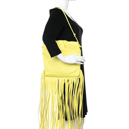 Bottega Veneta Nappa The Fringe Pouch Shoulder Bag Yellow 3 of 7