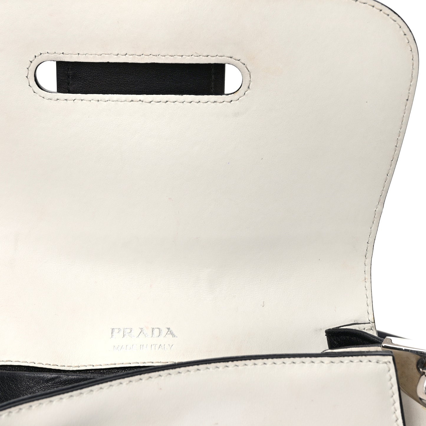 City Calfskin Small Sidonie Shoulder Bag White Black