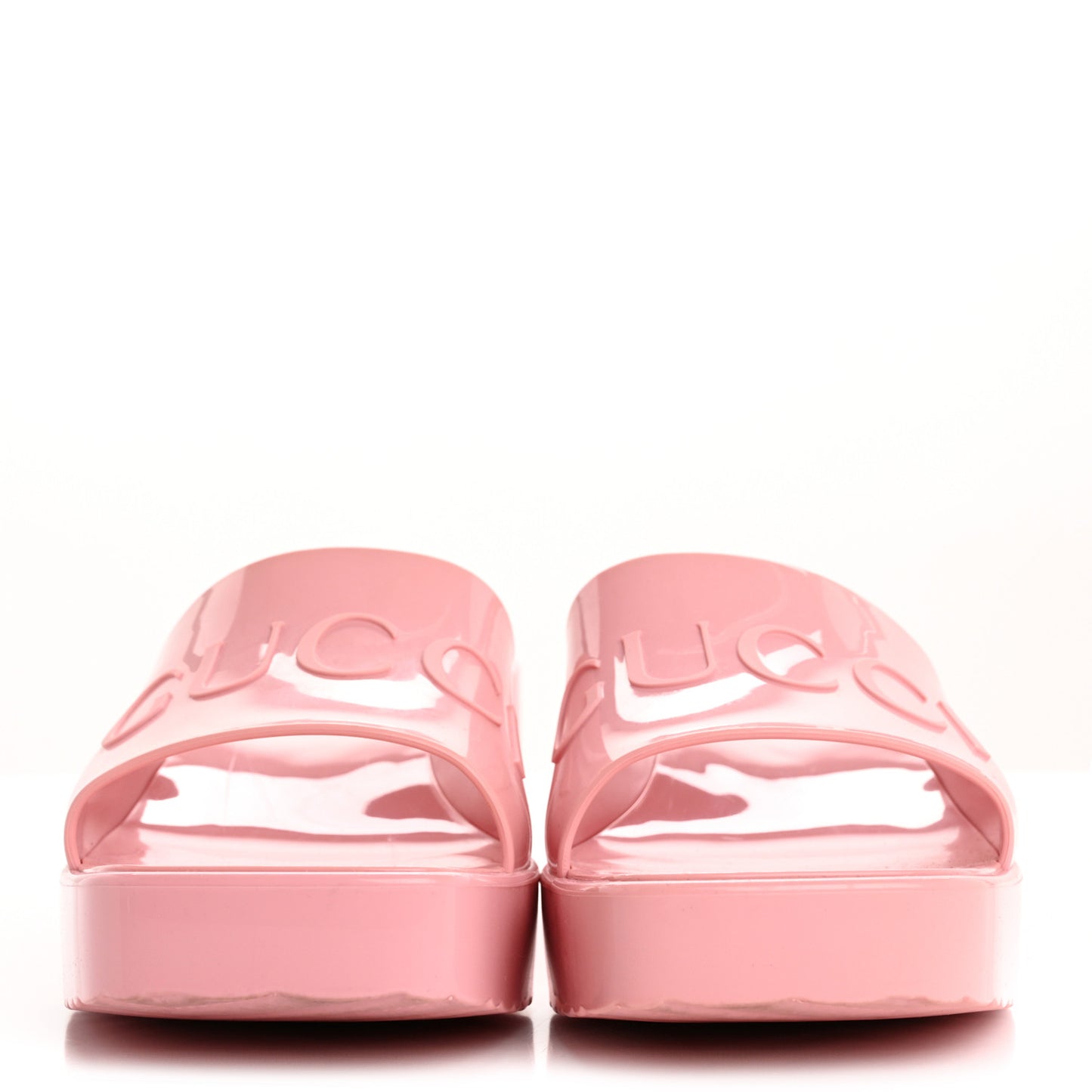 Rubber Gucci Logo Womens Platform 20/60mm Slide Sandals 40 Wild Rose