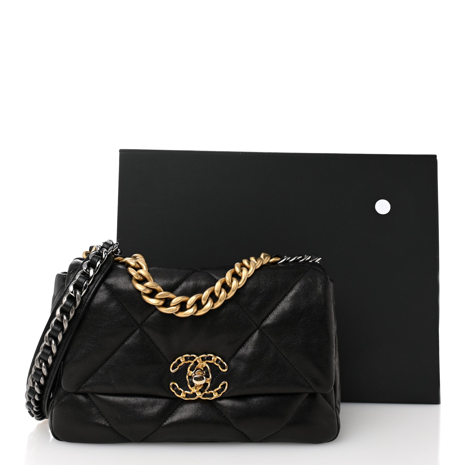 Chanel Lambskin Quilted Medium Chanel 19 Flap Black 11 of 11