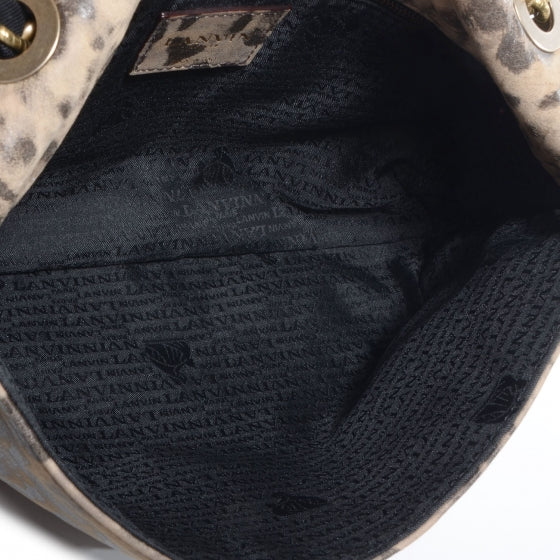 Nubuck Happy Medium Leopard Print Shoulder Bag