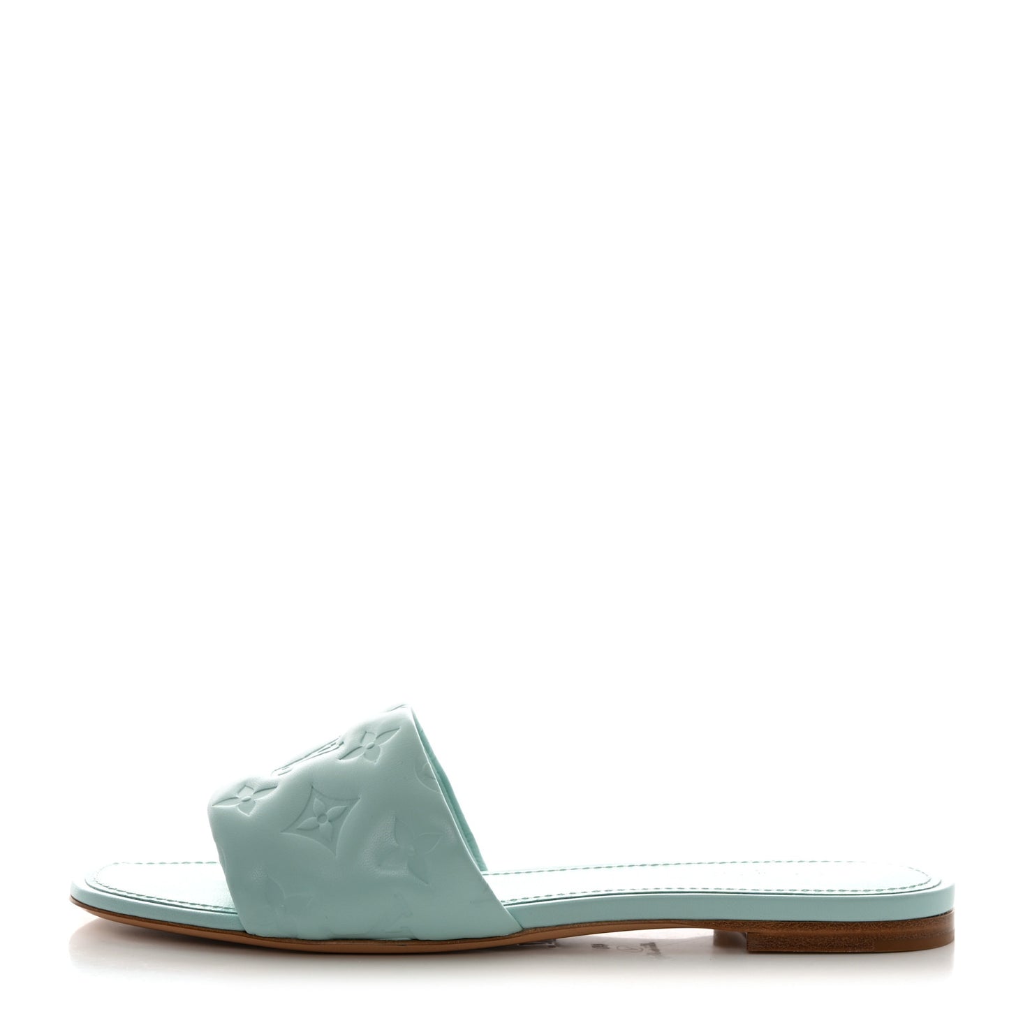Lambskin Embossed Monogram Revival Flat Mules 40 Vert D'eau Green