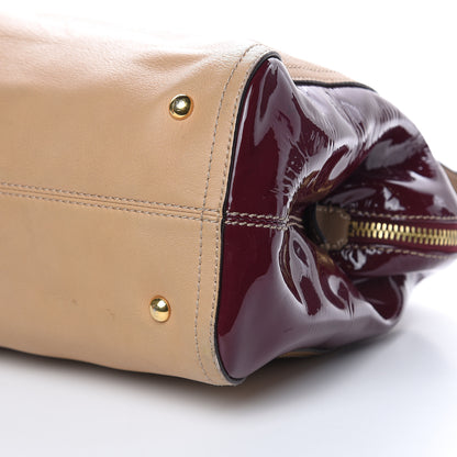 Fendi Calfskin Patent Small Chameleon Tote Cognac Bordeaux 9 of 16