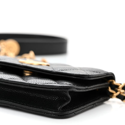 Chanel Caviar Quilted Twist Your Buttons Coin Purse With Chain Black 11 of 12