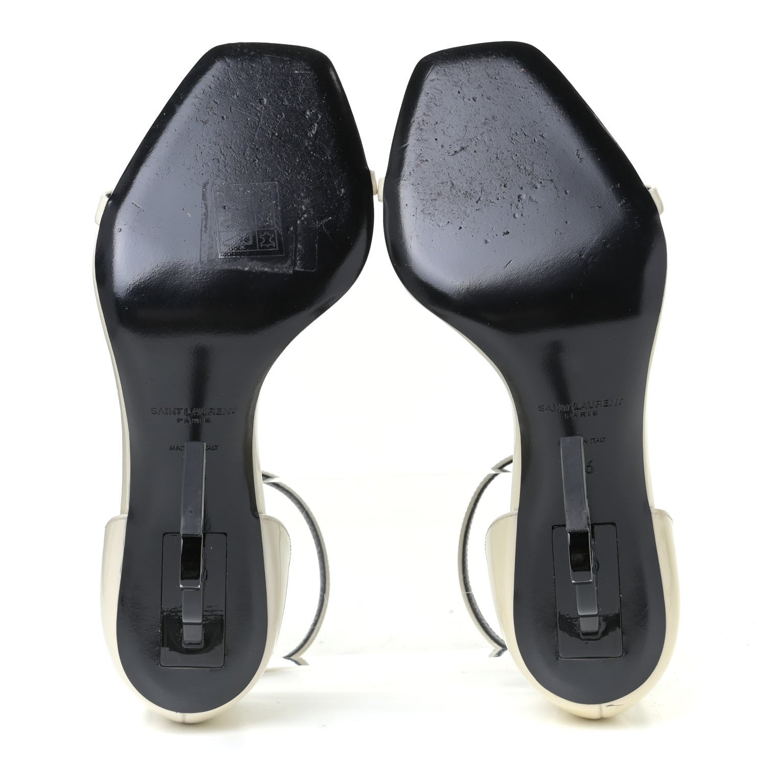 Saint Laurent Patent Calfskin Opyum 110 Sandals 42 Neutro 4 of 6