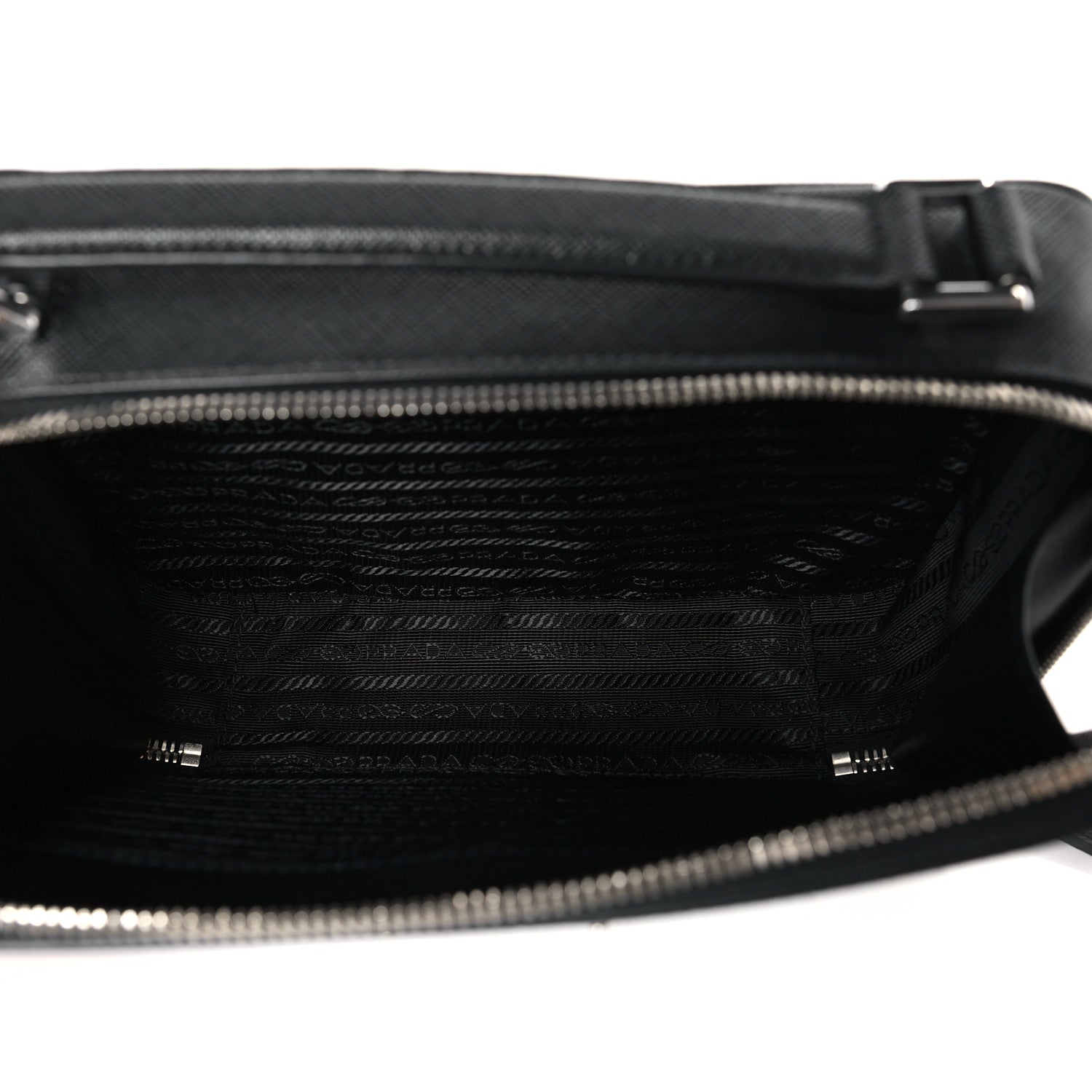 Prada Saffiano Travel Medium Brique Crossbody Bag Black 5 of 9