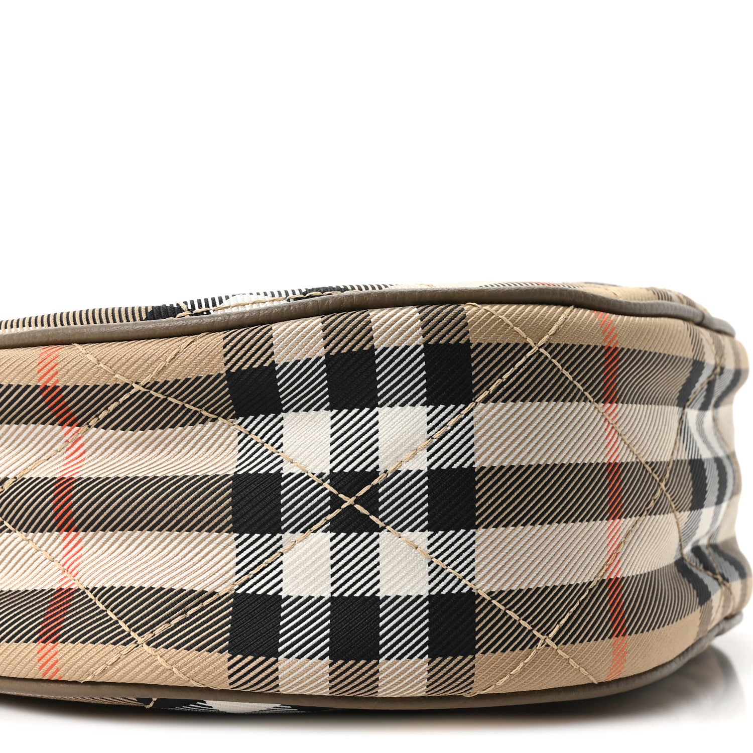 Burberry Nylon Check Horseshoe Crossbody Bag Sand Beige 8 of 9