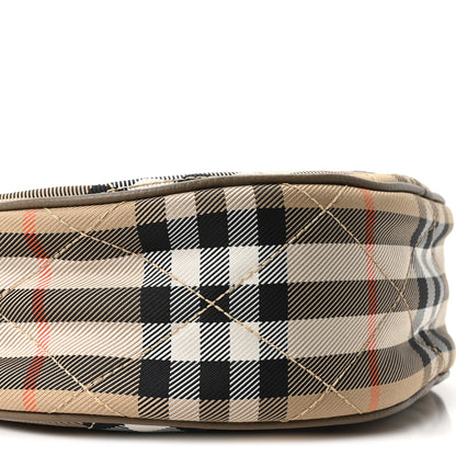 Burberry Nylon Check Horseshoe Crossbody Bag Sand Beige 8 of 9