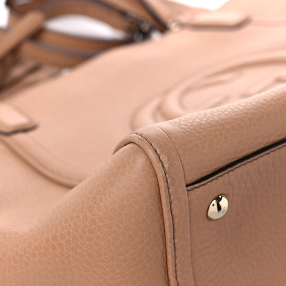 Gucci Pebbled Calfskin Small Soho Top Handle Bag Camelia 8 of 13