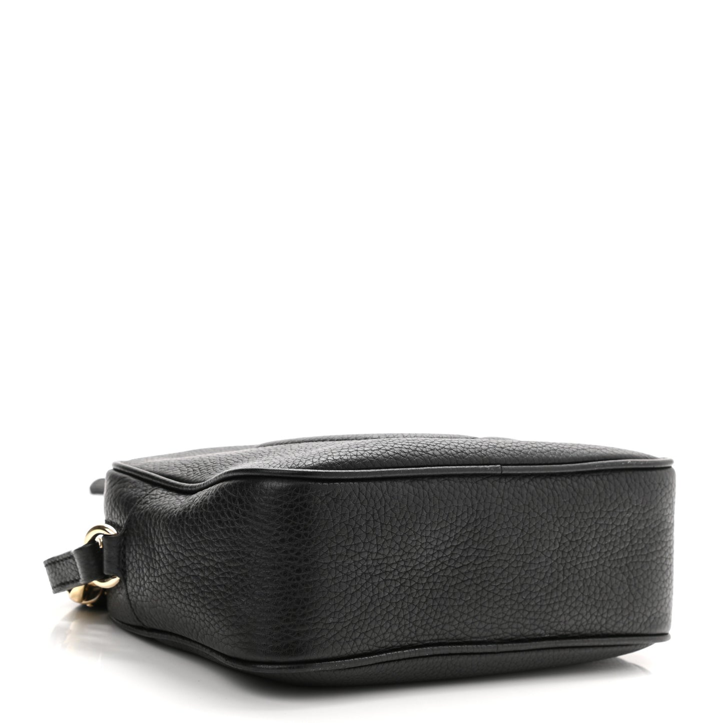 Pebbled Calfskin Small Soho Disco Bag Black