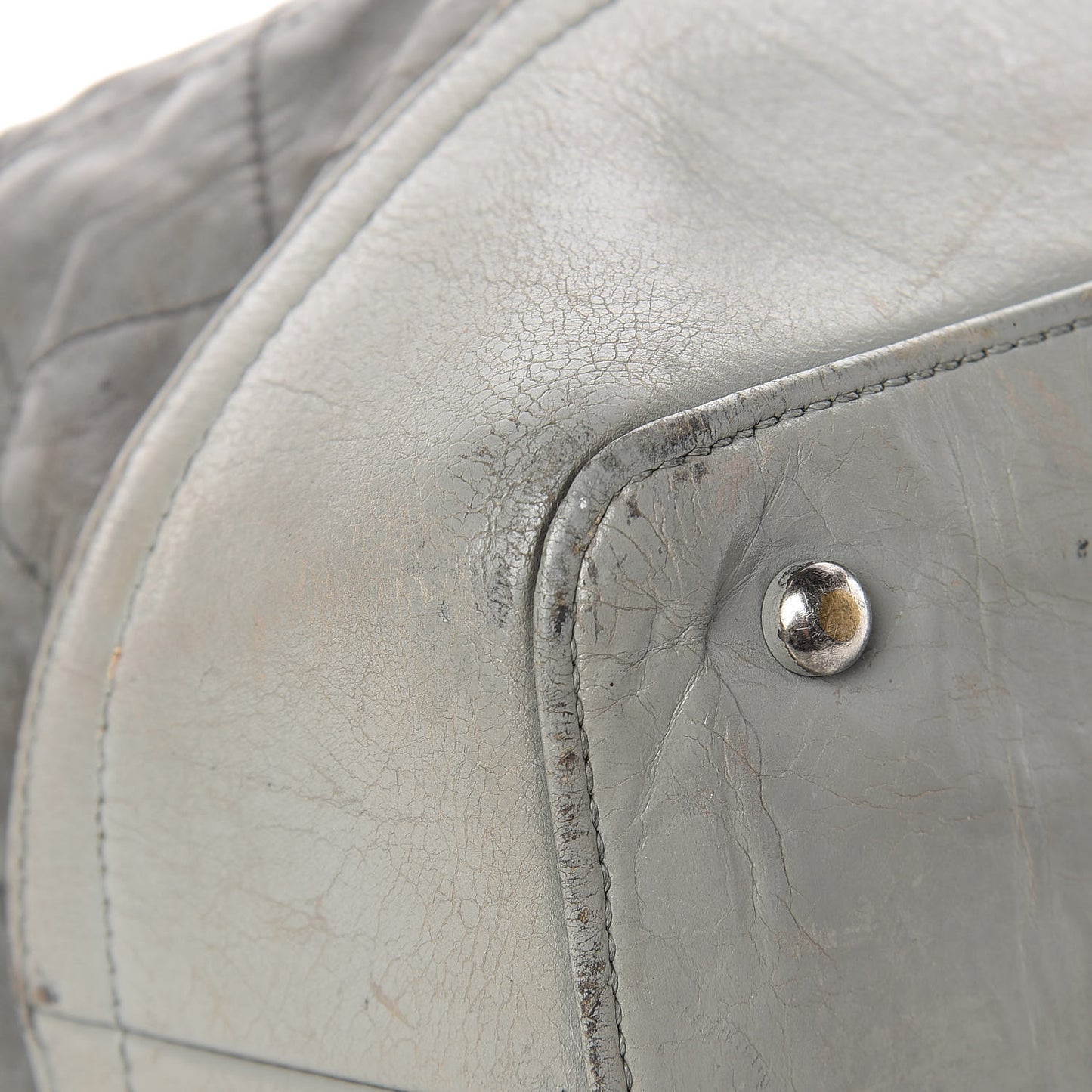 Iridescent Calfskin VIP Shopping Tote Grey