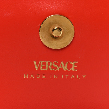 Versace Coated Canvas La Greca Signature Print Virtus Mini Chain Bag Red 7 of 8