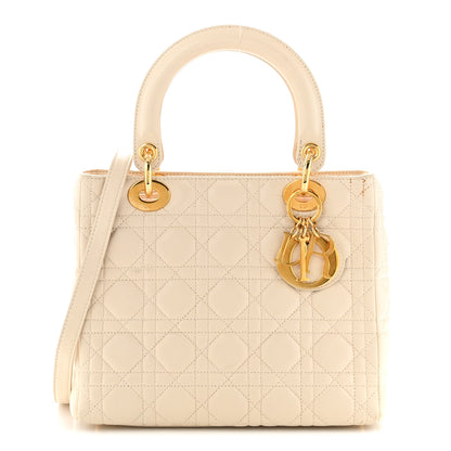 Christian Dior Lambskin Cannage Medium Lady Dior White 1 of 12