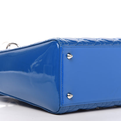 Christian Dior Patent Cannage Medium Lady Dior Blue 6 of 10