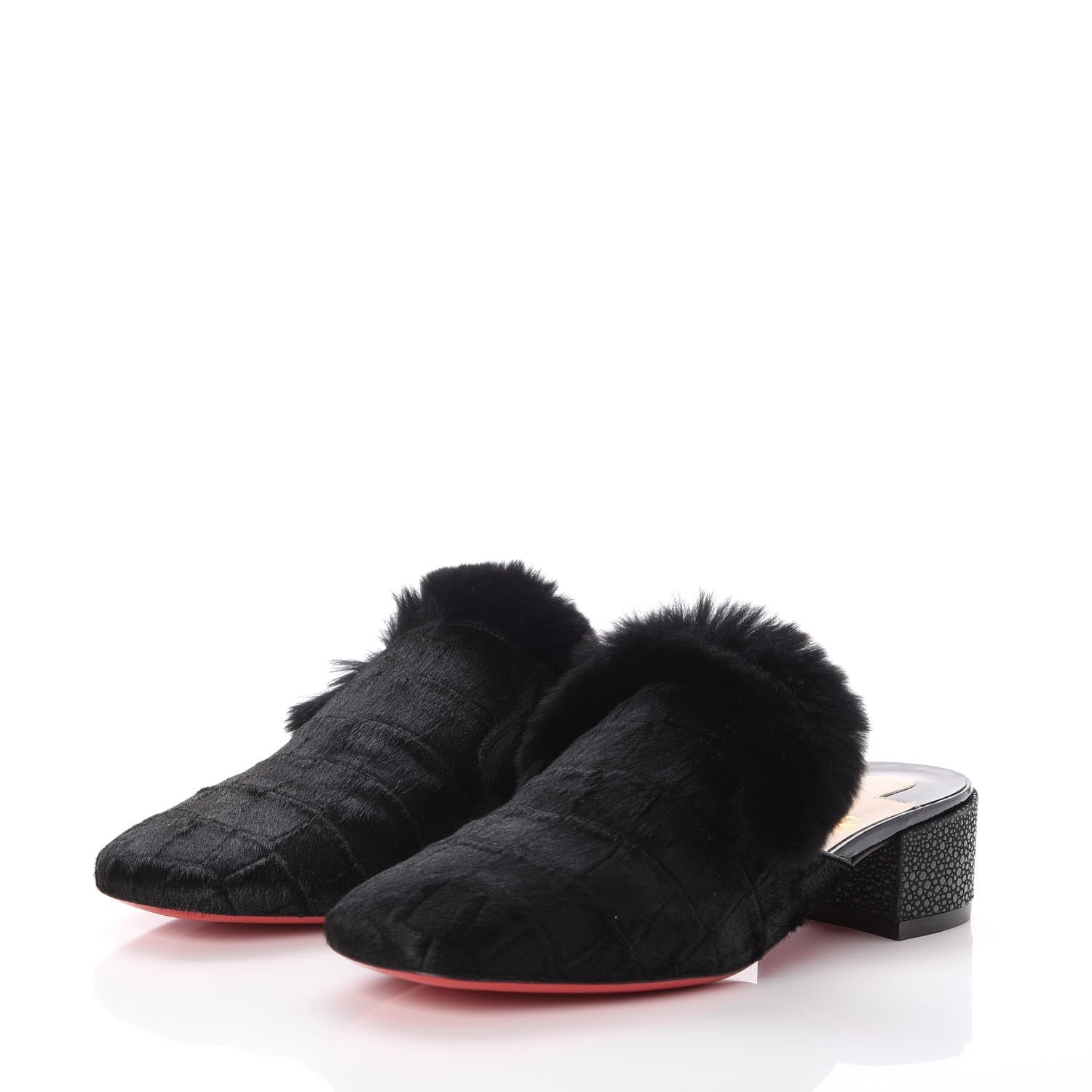 Christian Louboutin Pony Hair Boudiva Mules 36.5 Black 3 of 8