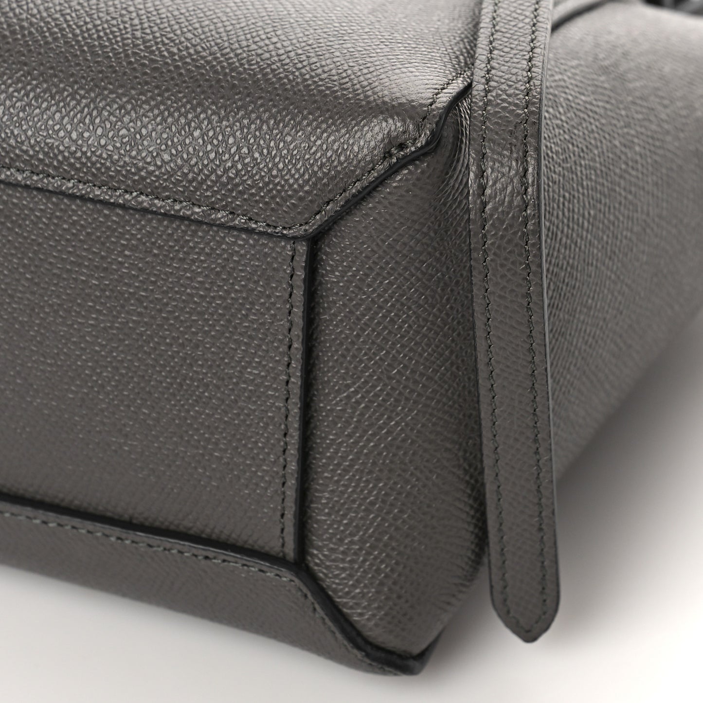 Grained Calfskin Nano Belt Bag Grey