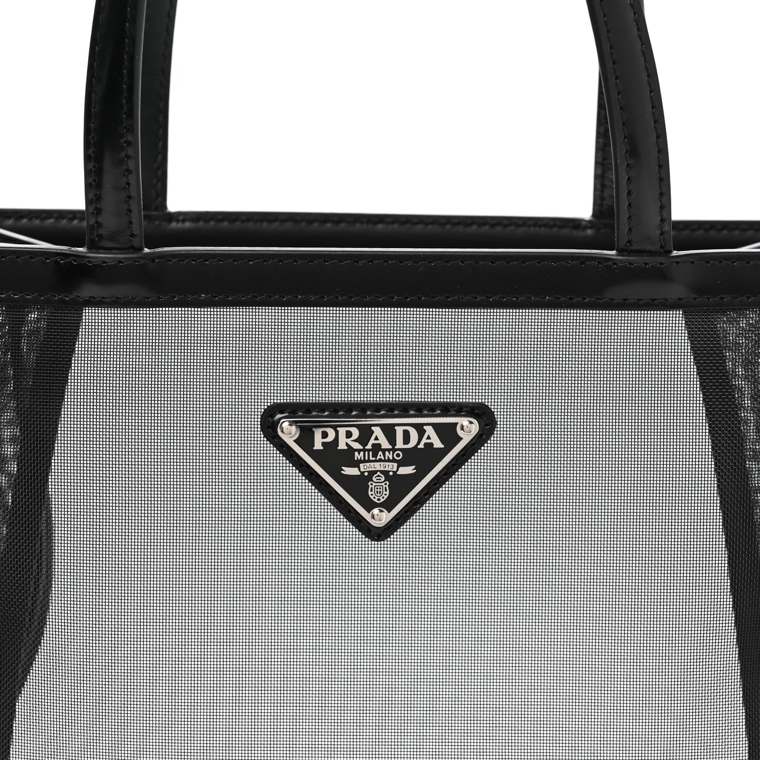 Prada Mesh Small Tote Bag Black 9 of 11