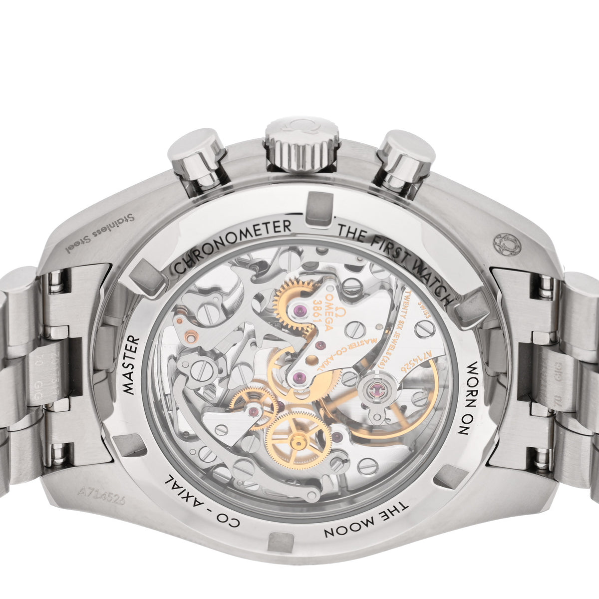 Omega Stainless Steel 42mm Speedmaster Moonwatch Professional Chronograph Manual Winding Watch White 310.30.42.50.04.001 4 of 5