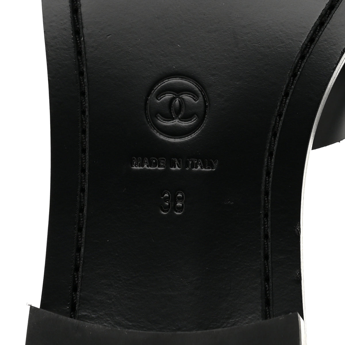 Chanel Calfskin Crystal Slingback Loafers 38 Black 7 of 9