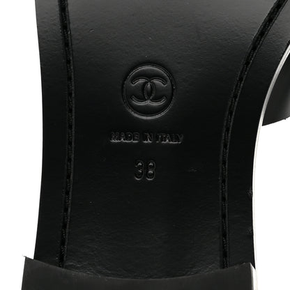 Chanel Calfskin Crystal Slingback Loafers 38 Black 7 of 9