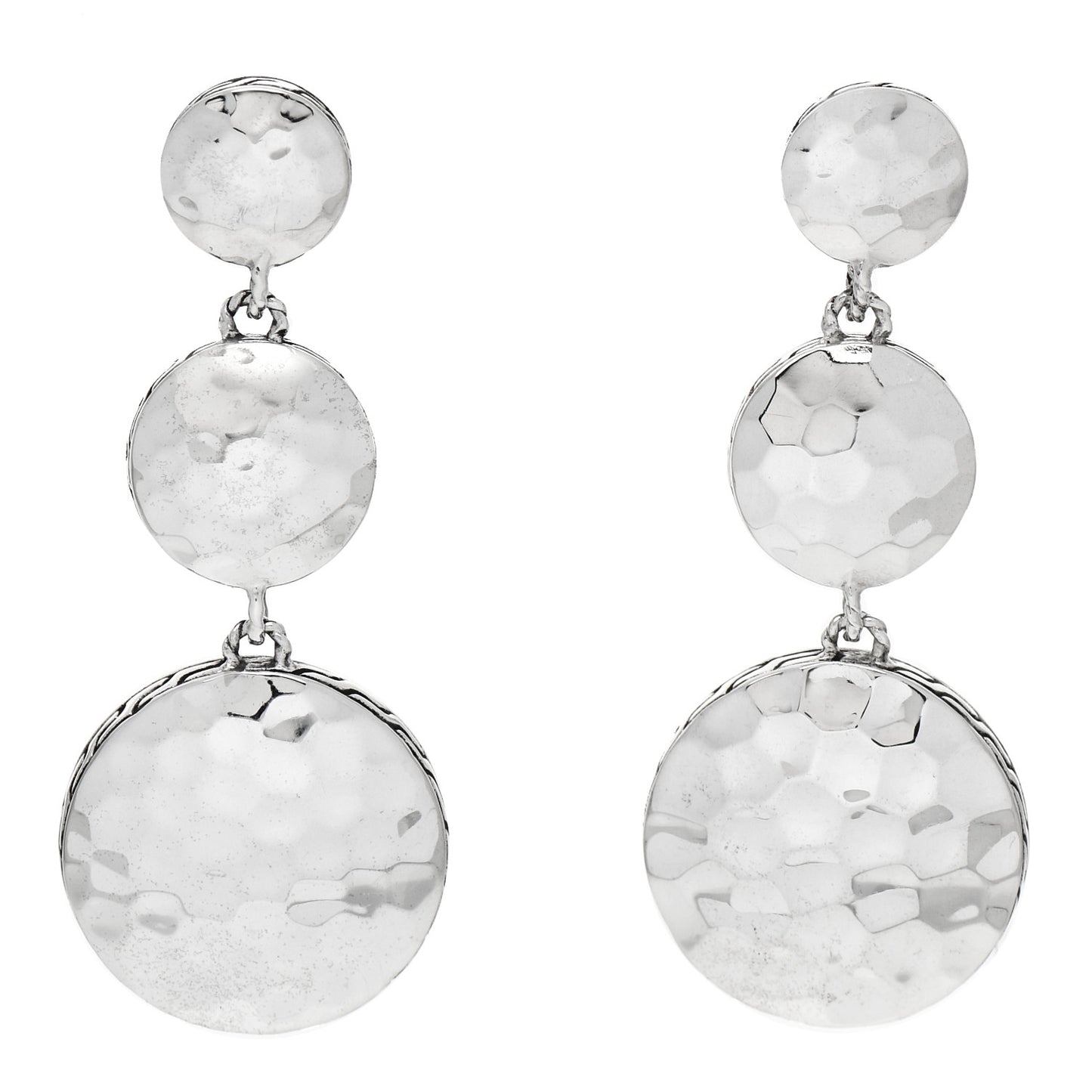 Sterling Silver Palu Triple Circle Drop Earrings