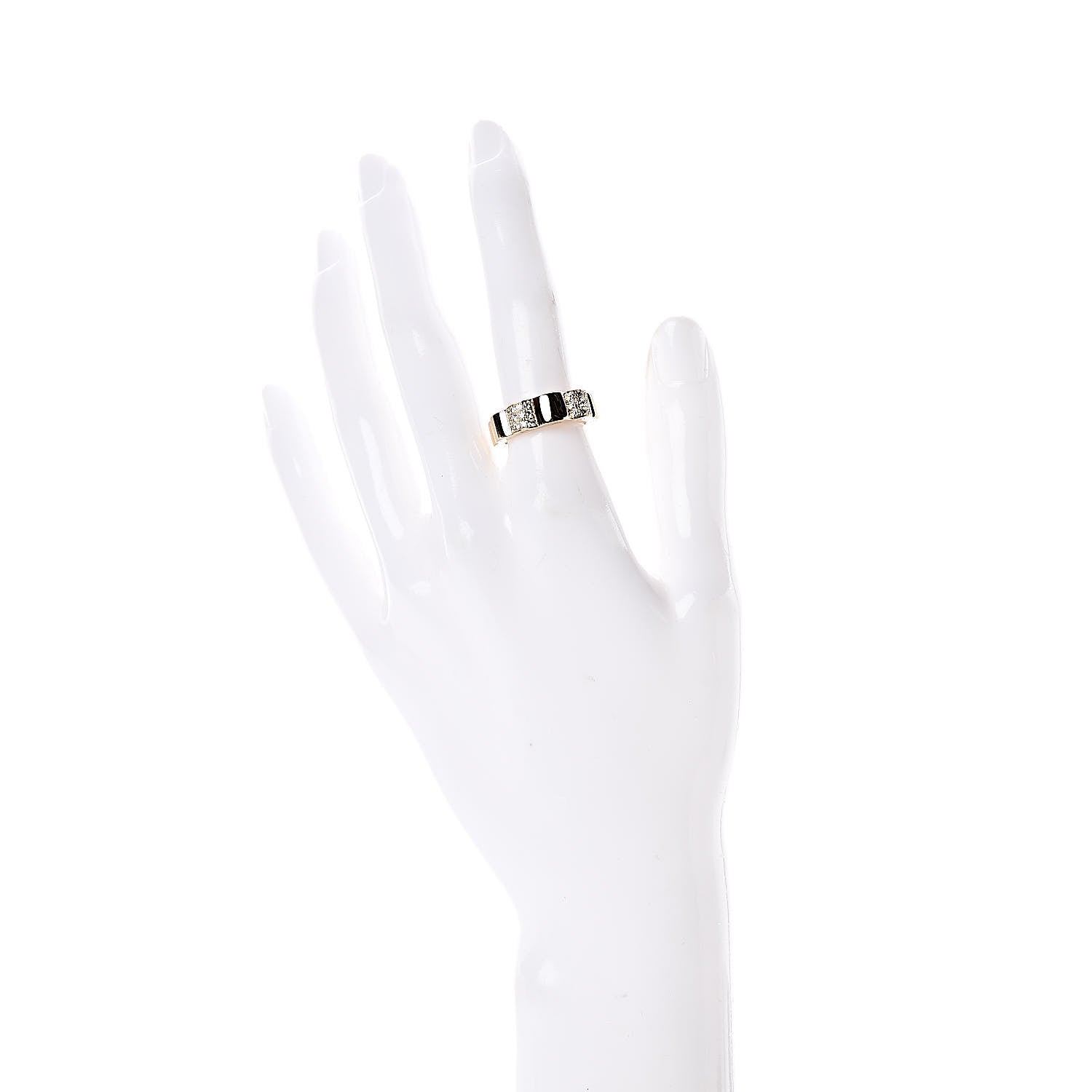 Chanel 18K Yellow Gold Diamond 6mm Profil de Camelia Ring 52 6 2 of 5