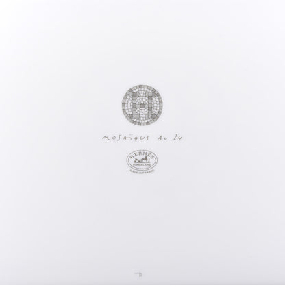 Hermes Porcelain Mosaique Au 24 Sushi Plate Platine 4 of 5