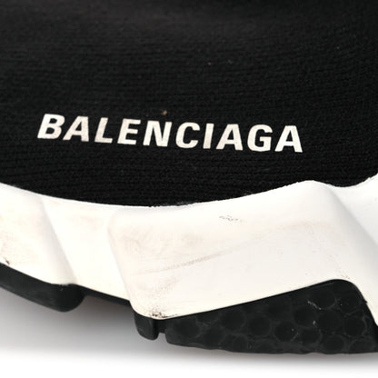 Balenciaga Neoprene Knit Womens Speed Clear Sole Sneakers 37 Black White 11 of 13