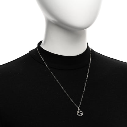 Gucci Sterling Silver Small Textured Interlocking G Pendant Necklace 2 of 4
