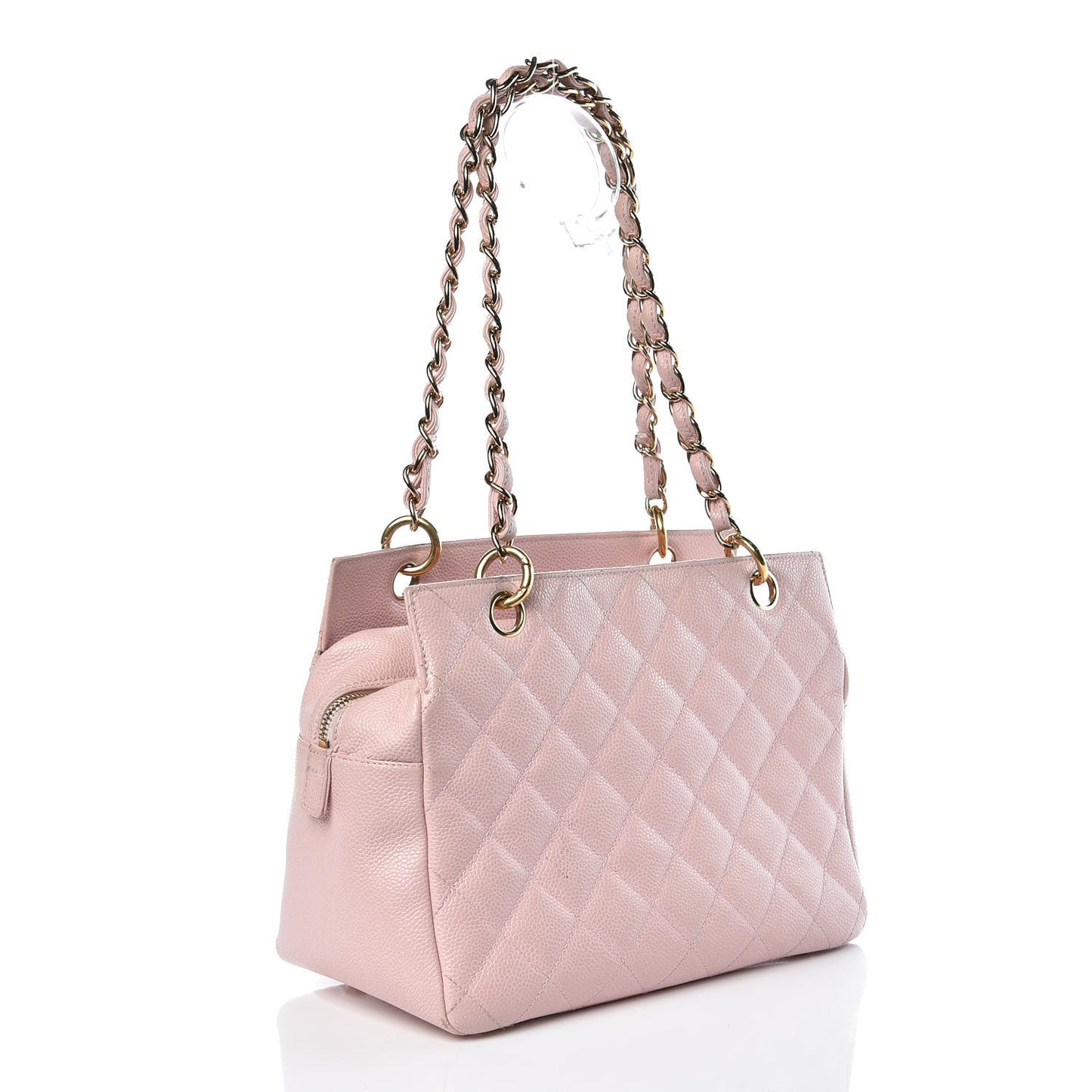 Caviar Quilted Petit Timeless Shopping Tote PTT Pink
