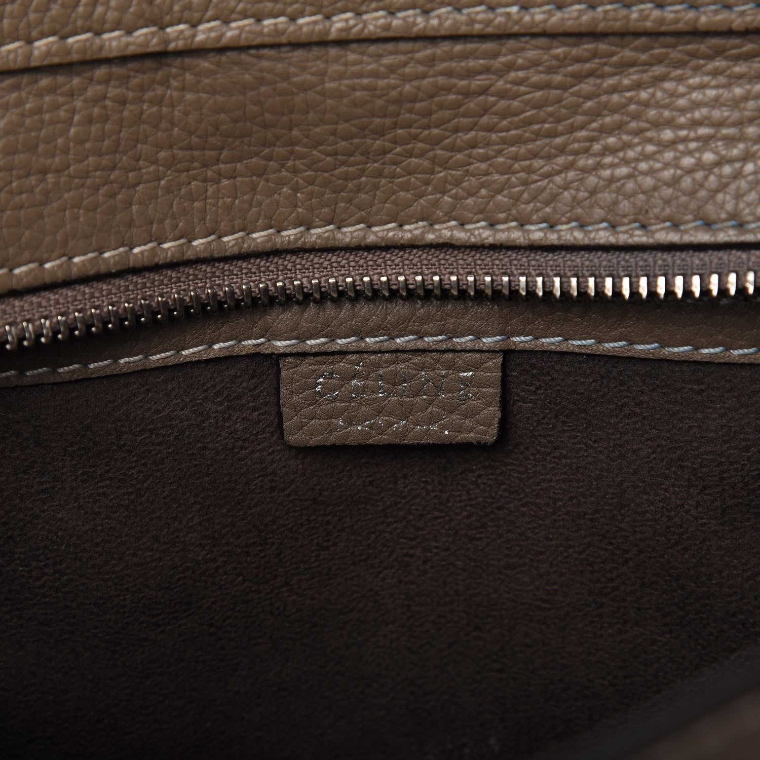 Celine Drummed Calfskin Nano Luggage Souris 8 of 11