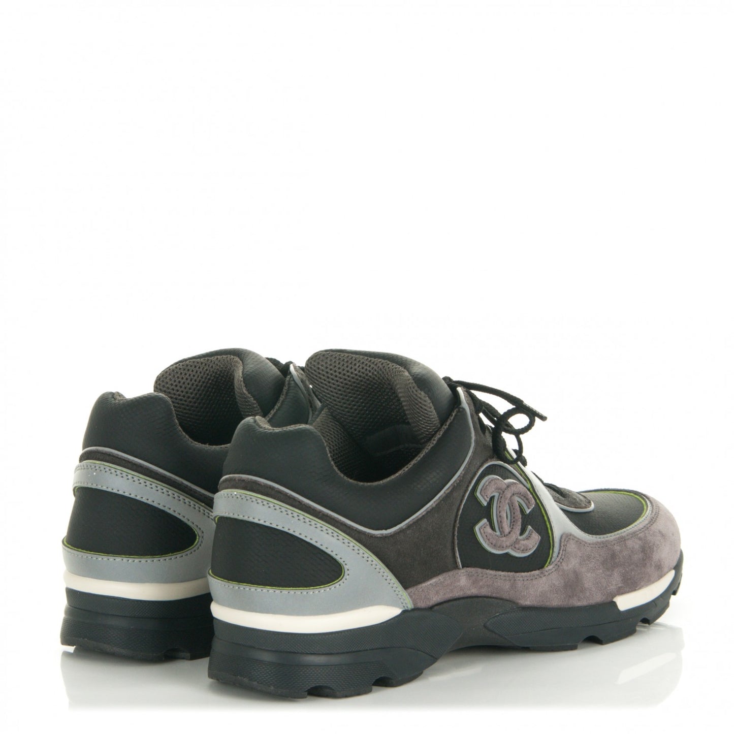 Suede Calfskin CC Sneakers 40 Black Gray